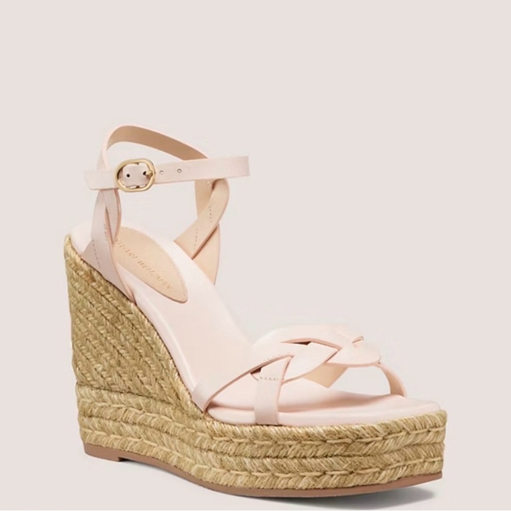 NEW Stuart Weitzman Braida Max Espadrille Wedge in Rosewater Pink Size 10.5